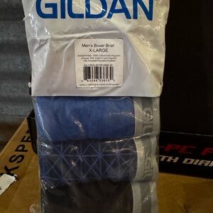 Gildan Men’s Boxer Briefs - Blue, Gray, Black - 3 Pack